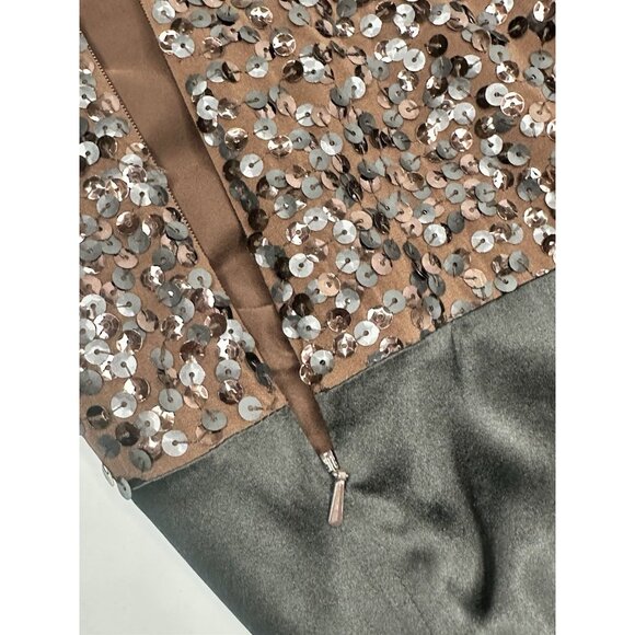 DKNY Womens Brown Sequined Knee-Length Cocktail and Party Dress Size Small Pull - Picture 10 of 13